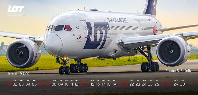 Boeing 787 taxiing at Warsaw Chopin Airport
